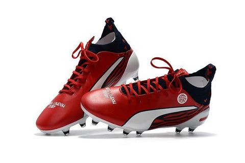 Image of PUMA evoTOUCH Pro FG Soccer Cleats Red White Blue Black