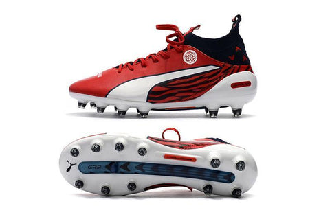 Image of PUMA evoTOUCH Pro FG Soccer Cleats Red White Blue Black