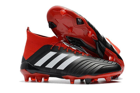 Image of Adidas Predator 18.1 FG Soccer Cleats Core Black White Red - KicksNatics