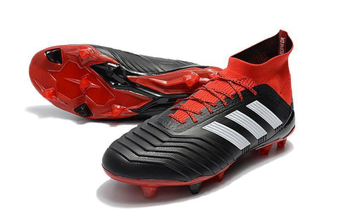 Image of Adidas Predator 18.1 FG Soccer Cleats Core Black White Red - KicksNatics