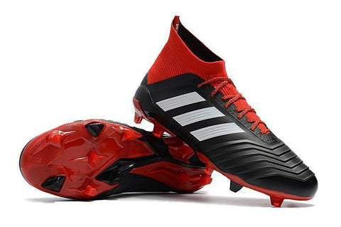 Image of Adidas Predator 18.1 FG Soccer Cleats Core Black White Red - KicksNatics