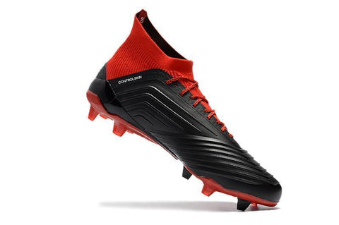 Image of Adidas Predator 18.1 FG Soccer Cleats Core Black White Red - KicksNatics