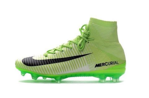 Image of Nike Mercurial Superfly V FG Soccer Cleats Fluorescent Green Black - KicksNatics
