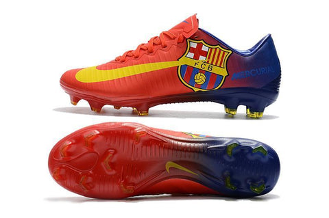 Image of Nike Mercurial Vapor XI Barcelona FG Soccer Cleats Red Blue Yellow - KicksNatics