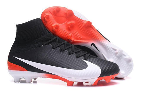 Image of Nike Mercurial Superfly V FG Soccer Cleats Black Orange White - KicksNatics