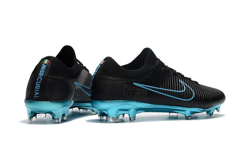 Image of Nike Mercurial Vapor Flyknit Ultra FG Soccer Cleats Black Blue - KicksNatics