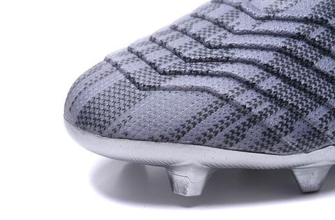 Image of Adidas Predator 18+ Paul Pogba FG Soccer Cleats Iron Metallic Grey Red - KicksNatics