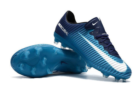Image of Nike Mercurial Vapor XI FG Soccer Cleats Ice Blue White Black - KicksNatics