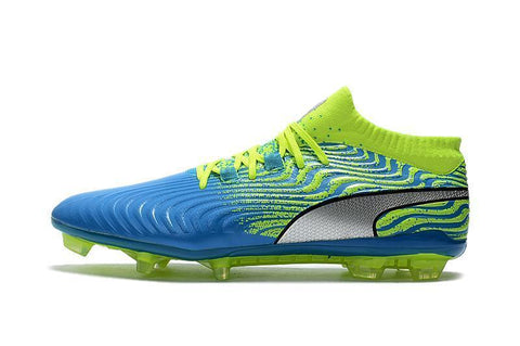 Image of PUMA ONE 18.1 FG Soccer Cleats Blue Green Silver