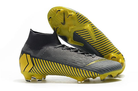 Image of NIKE Mercurial Superfly VI 360 Elite FG Yellow Stripe Grey - KicksNatics