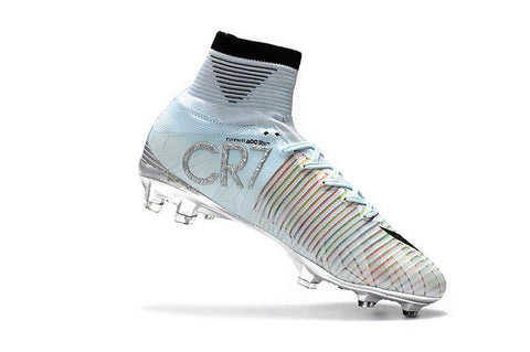 Image of Nike Mercurial Superfly V CR7 FG Soccer Cleats Tint Black White Chrome - KicksNatics