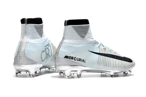 Image of Nike Mercurial Superfly V CR7 FG Soccer Cleats Tint Black White Chrome - KicksNatics