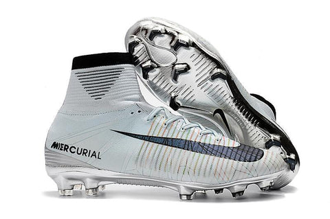 Image of Nike Mercurial Superfly V CR7 FG Soccer Cleats Tint Black White Chrome - KicksNatics