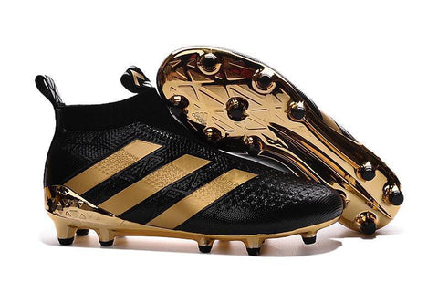Image of Adidas ACE 16+ Purecontrol FG/AG Soccer Cleats Black Gold - KicksNatics