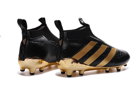 Image of Adidas ACE 16+ Purecontrol FG/AG Soccer Cleats Black Gold - KicksNatics