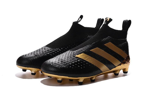 Image of Adidas ACE 16+ Purecontrol FG/AG Soccer Cleats Black Gold - KicksNatics