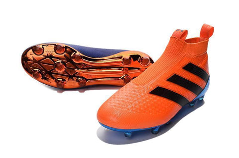 Image of Adidas ACE 16+ Purecontrol FG/AG Soccer Cleats Dark Blue Orange Black - KicksNatics