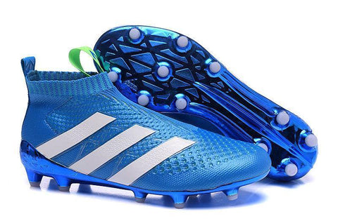 Image of Adidas ACE 16+ Purecontrol FG/AG Soccer Cleats Blue White Green - KicksNatics