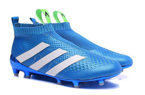 Image of Adidas ACE 16+ Purecontrol FG/AG Soccer Cleats Blue White Green - KicksNatics