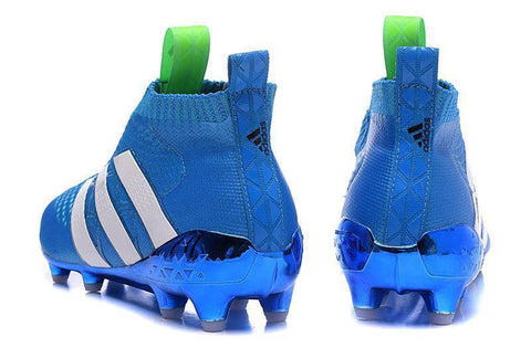 Image of Adidas ACE 16+ Purecontrol FG/AG Soccer Cleats Blue White Green - KicksNatics