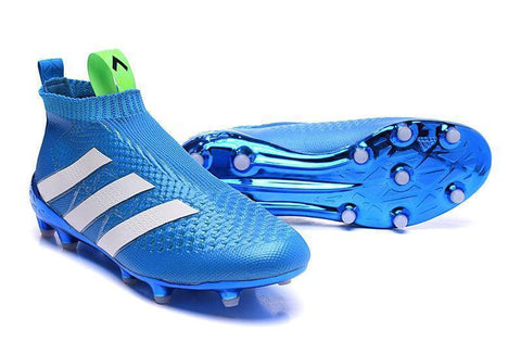 Image of Adidas ACE 16+ Purecontrol FG/AG Soccer Cleats Blue White Green - KicksNatics