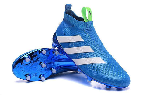 Image of Adidas ACE 16+ Purecontrol FG/AG Soccer Cleats Blue White Green - KicksNatics