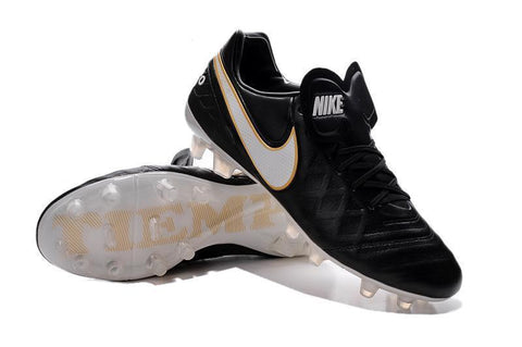 Image of Nike Tiempo Legend VI FG Soccer Cleats Black White Gold - KicksNatics