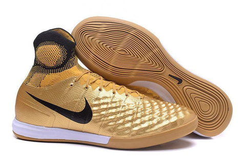 Image of Nike MagistaX Proximo II IC Soccer Shoes Gold Black - KicksNatics