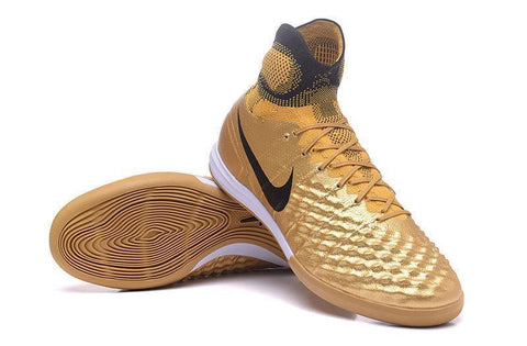 Image of Nike MagistaX Proximo II IC Soccer Shoes Gold Black - KicksNatics