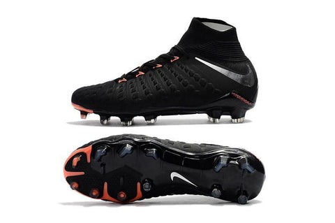 Image of Nike Hypervenom Phantom III DF FG Soccer Cleats Black Metallic Silver - KicksNatics
