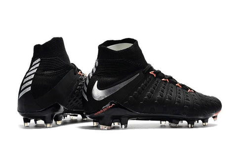 Image of Nike Hypervenom Phantom III DF FG Soccer Cleats Black Metallic Silver - KicksNatics
