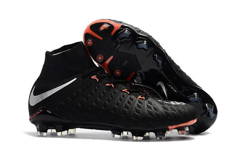 Image of Nike Hypervenom Phantom III DF FG Soccer Cleats Black Metallic Silver - KicksNatics