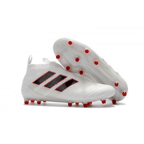 Image of Adidas Ace 17+ Purecontrol FG Soccer Cleats White Black Red - KicksNatics