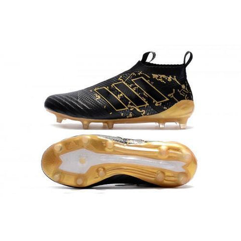 Image of Adidas Ace 17+ Purecontrol FG Soccer Cleats Black Golden - KicksNatics