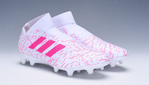 Image of Adidas Nemeziz 18+ FG White Pink no Lace - KicksNatics
