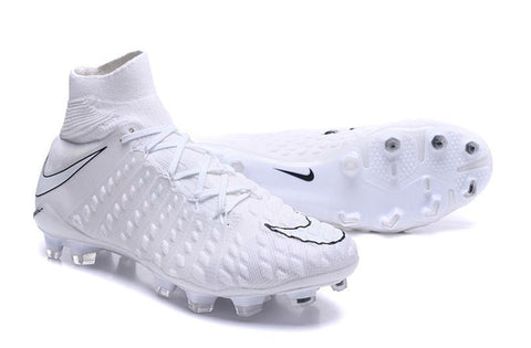 Image of Nike Hypervenom Phantom III DF FG Soccer Cleats All White - KicksNatics