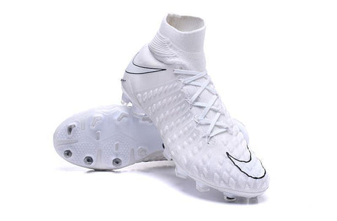 Image of Nike Hypervenom Phantom III DF FG Soccer Cleats All White - KicksNatics