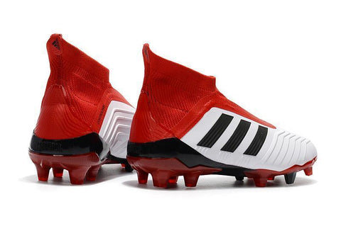Image of Adidas Predator 18+ FG Soccer Cleats White Solar Red Core Black - KicksNatics