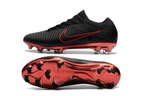 Image of Nike Mercurial Vapor Flyknit Ultra FG Soccer Cleats Black Wine Red - KicksNatics