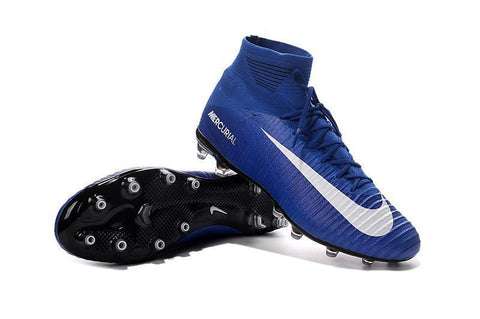 Image of Nike Mercurial Superfly V AG Soccer Cleats Blue White - KicksNatics