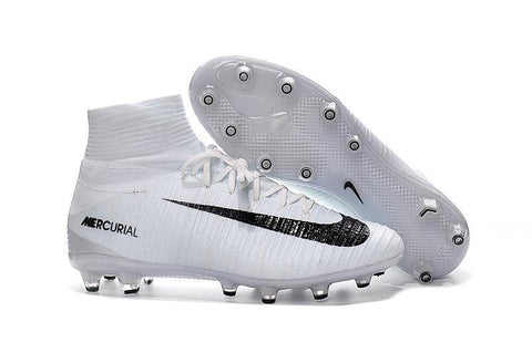 Image of Nike Mercurial Superfly V AG Soccer Cleats White Black - KicksNatics