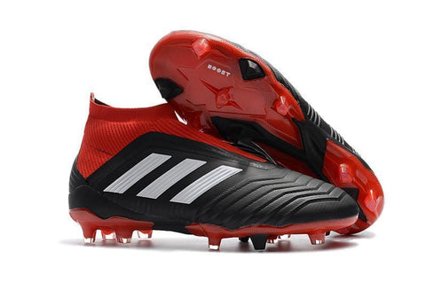 Image of Adidas Predator 18+ FG Soccer Cleats Solar Red Core Black White - KicksNatics