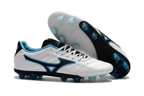 Image of Mizuno Rebula V1 FG Soccer Cleats White Black Blue - KicksNatics