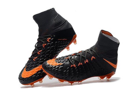 Image of Nike Hypervenom Phantom III DF FG Soccer Cleats Black Orange - KicksNatics
