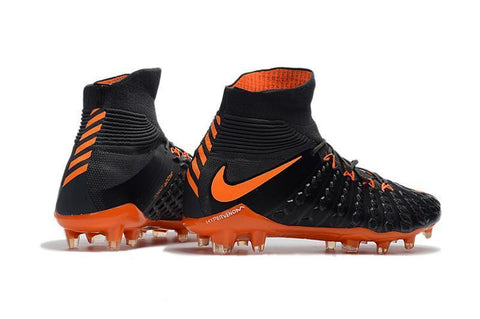 Image of Nike Hypervenom Phantom III DF FG Soccer Cleats Black Orange - KicksNatics