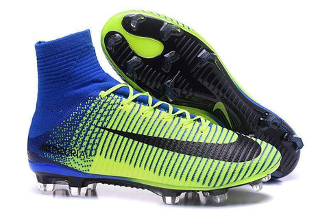 Image of Nike Mercurial Superfly V FG Soccer Cleats Green Blue Black - KicksNatics