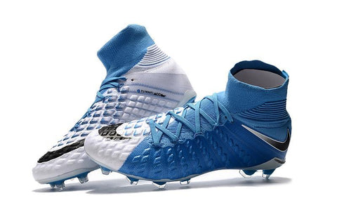 Image of Nike Hypervenom Phantom III DF FG Soccer Cleats Sky Blue White Black - KicksNatics