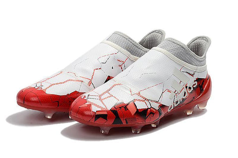 Image of Adidas X 17+ Purechaos FG Soccer Cleats White Solar Red - KicksNatics