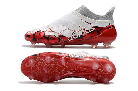 Image of Adidas X 17+ Purechaos FG Soccer Cleats White Solar Red - KicksNatics