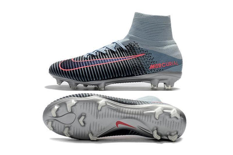 Image of Nike Mercurial Superfly V FG Soccer Cleats Black Grey Chrome - KicksNatics